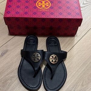 Tory Burch Black Leather Sandals